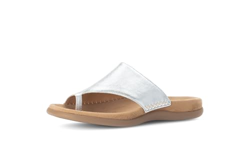 Gabor Damen Pantoletten, Frauen Slipper,Best Fitting,Gartenschuhe,Sommerschuhe,sommerclogs,Sandalen,Freizeitschuhe,Slides,Silber,39 EU / 6 UK