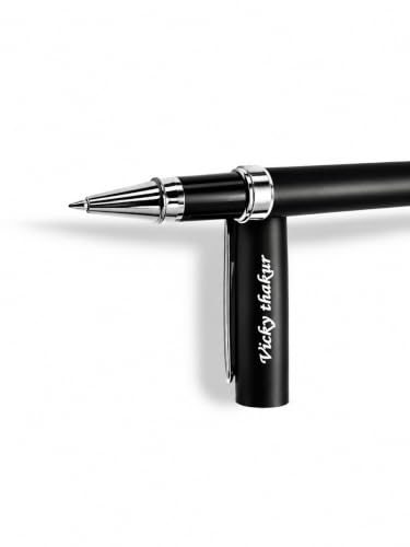 Image of Personalized Metal Ball Pen | Custom Name Engraved Signature Pen | Premium Executive Writing Instrument | Smooth Blue Ink Refillable Ballpoint Pen | Elegant Metal Body | Stylish Gift for Men & Women