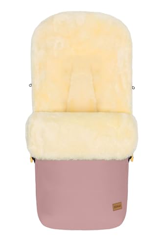 Fillikid Lammfellfußsack Bernina für Kinderwagen Buggy | Winterfußsack wind- & wasserabweisend | Warmer Fußsack Oberteil abnehmbar echtes Lammfell herausnehmbar | Baby Fußsack ab 0 Monate