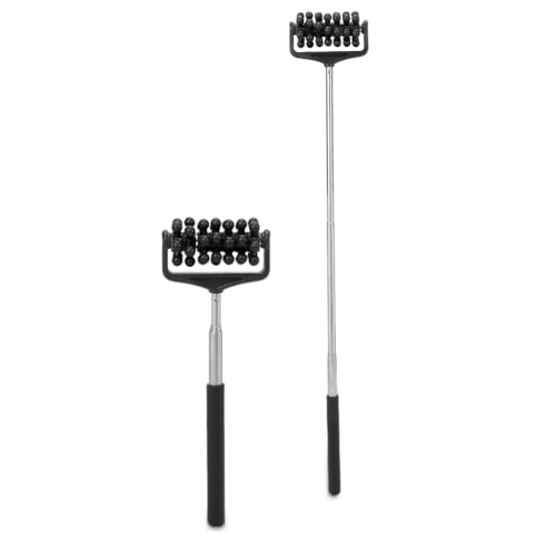 Muscle Roller Stick, Telescopic Body Massage Sticks Tools Massager, Body Roller Brush, Adjustable Back Head Arm Scratch Roller Tightness(Black)