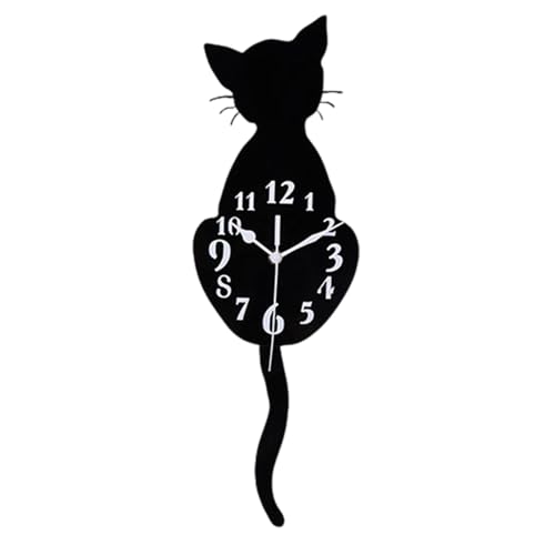 Horloge murale chat à queue oscillante pour cuisine et salon - 2