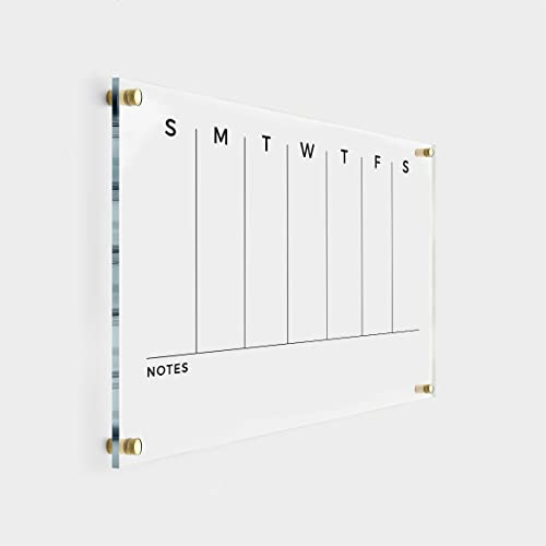 Weekly Wall Board Acrylic Calendar - Personalized Dry Erase Board, Horizontal Wall Calendar, Monthly And Weekly Calendar, Housewarming Gift, Goals, To Do #TOP10