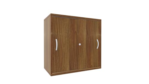 Geramöbel Schiebetürenschrank 1 Dekor-Einlegeboden, abschließbar, 800x425x768, Nussbaum/Nussbaum