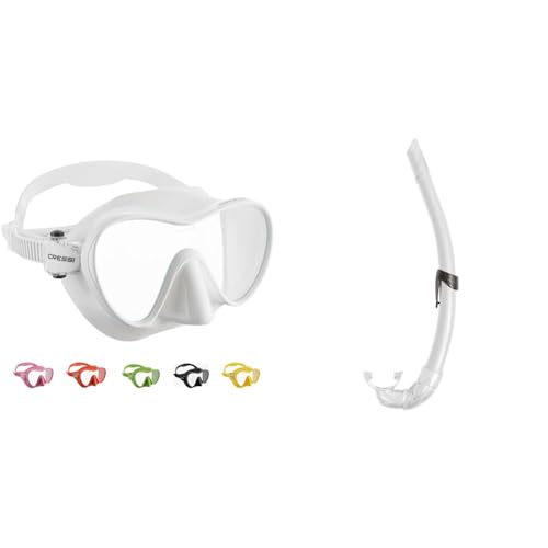 Cressi F1 White y Corsica White Snorkel Máscara y Set de Tubo miniatura 1