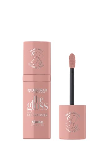 Deborah Milano - The Gloss No Transfer, Lucidalabbra a Lunga Durata con Colore Brillante che Non si Trasferisce, Alta Brillantezza e Coprenza Leggera, N.01 Nude Look, 4ml