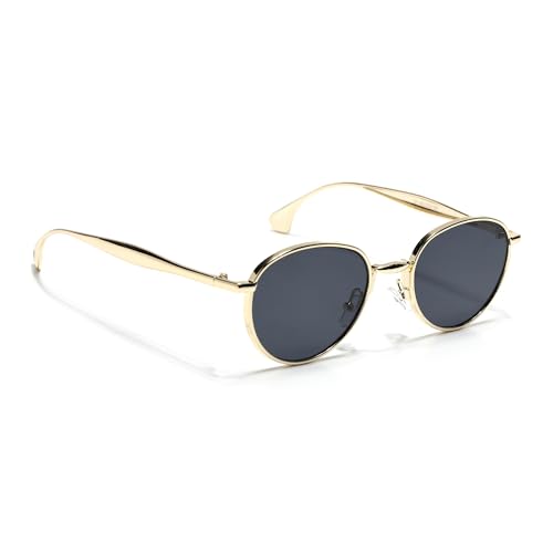 Image of Voyage Round Polarized Sunglasses for Men & Women (Black Lens | Black Frame - MG7609)