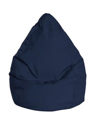 Gouchee Home Brava Collection Contemporary Polyester Upholstered Plush Bean Bag Chair, Jeansblau