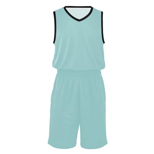 Maillot de basket bleu turquoise pâle avec short assorti GuoChe pour l'entraînement