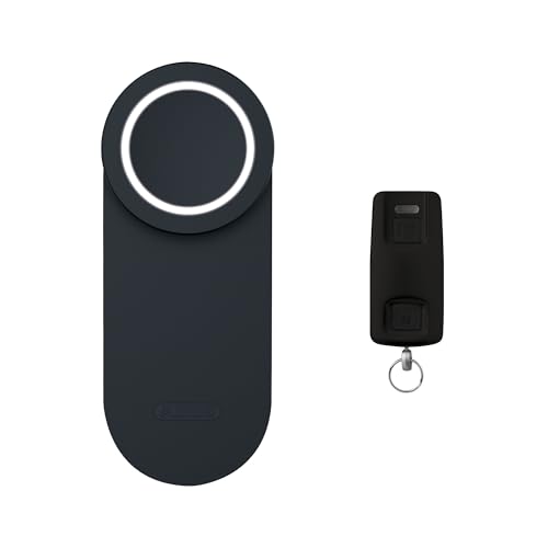 ABUS Türschlossantrieb LOXERIS One mit Fernbedienung CFF3100 - smartes Öffnen und Schließen der Eingangstür per App - elektronisches Türschloss mit Zugangskontrolle - Schwarz