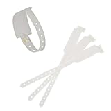 100 Pcs White Vinyl Wristbands, Medical ID Bands for Patients, Adjustable Waterproof Hospital Wristbands with...