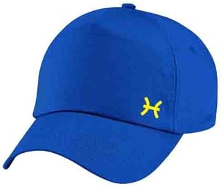 Blue Cap with Pisces zodiac Yellow Color Logo