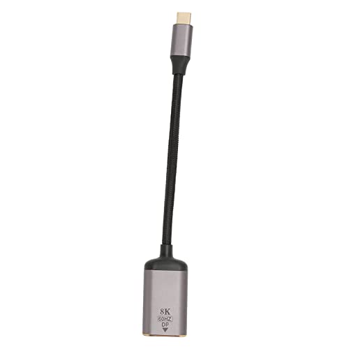 Yctze Konwerter USB C na DisplayPort ze Stopu Aluminium — 8K 30 Hz i 4K 144 Hz USB C z Męskiego na żeńskiego Laptopy, Tablety i Projektory — Plug and Play, Obsługuje Wiele Strumieni, Gry