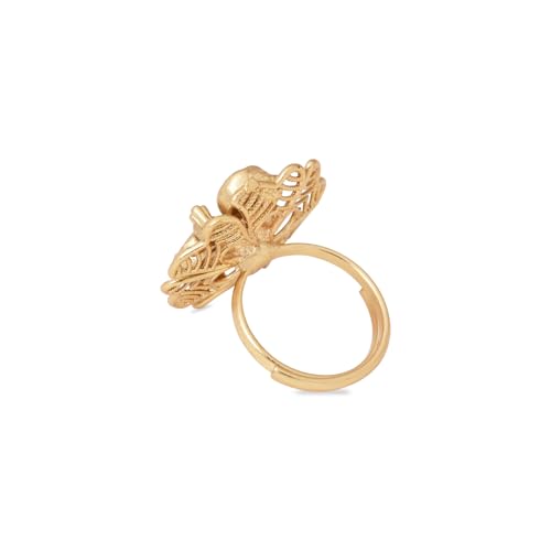 Image of I Jewels Gold Plated Traditional Design Comfort Fit Adjustable Finger Ring For Women