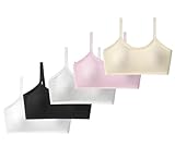 Herepai Big Girls Bra Comfort Flex Fit Seamless for Girl Teens with Adjustable Straps, Pull-on Design (Multi-5pack)