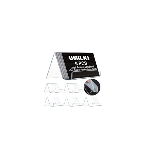 UMILKI 6pcs Soportes para Tarjetas de Visita, Portaetiquetas Acrílico Estable, Mini soporte de Exhibición de Tarjetas Duradero, para hogar/Restaurantes/Salas de Conferencias/Salas de Recepción