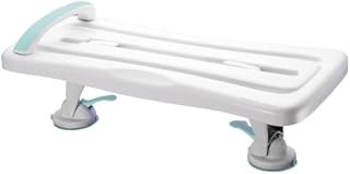 Helping Hand Company Surefoot White Plastic Shower / Bath Board with Handle and Locking Feet. Shower Board for Elderly & Disabled. Adjustable to Fit 16"-25" Width Baths. 200kg / 31 Stone Weight Limit