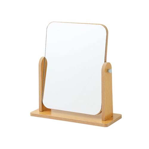 Espejo de maquillaje de madera giratorio ajustable miniatura 1