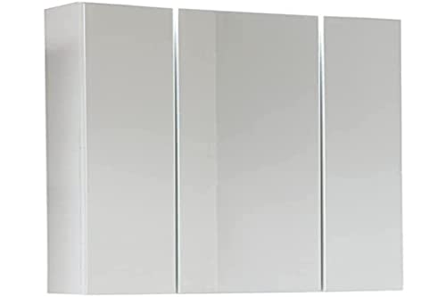 trendteam smart living - Monte - Spiegelschrank - Weiß - Zeitloser Spiegelschrank 3-türig - (BxHxT) 60 x 74 x 18 cm - Badschrank mit 9 Fächern und 6 verstellbaren Einlegeböden - Kratzfest