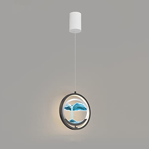 Suspension LED Ring 13W noire dimmable pour chevet de chambre et couloir