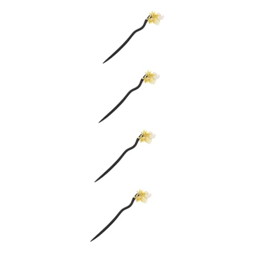 Épingle à cheveux Hanfu en bois : lot de 4 peignes chignon au style chinois traditionnel