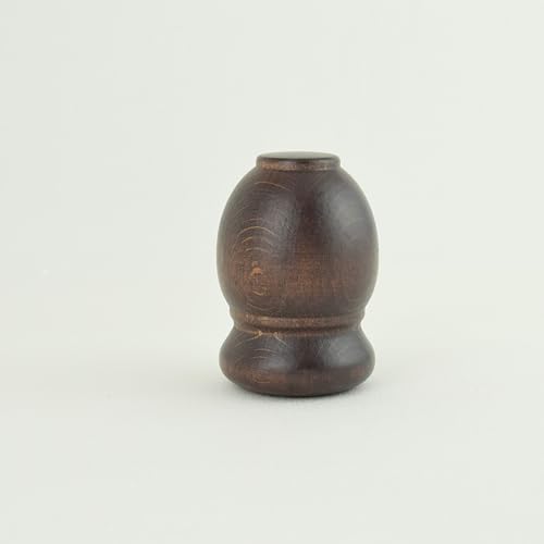 TENDAGGIMANIA Terminali Bastoni per Tende 1 Coppia - Per Bastone tenda Diametro 35 mm - MODELLLO STANDARD - COLORE NOCE - Terminali Bastone tende 100% Legno Made in Italy