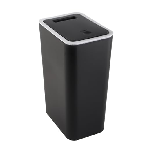 Image of 22x15.5x33cm Household Garbage Cans Sealed Large Capacity Odorless with Press Top Plastic Trash Bin for Home Kitchen Living Room(Black)
