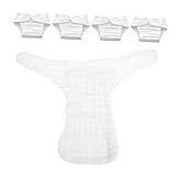 CHICAMPERA Reusable Cloth Diaper Insert Liners for Infants 9-15 Months, Soft Breathable Cotton, Washable Absorbent Baby Nappy Pads 5pcs White l
