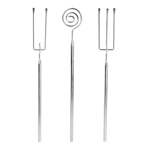 Lot de 3 fourchettes à chocolat ergonomiques, ustensiles de trempage en acier inoxydable 304, longue poignée confortable pour pralines, fondue, pâtisserie,...
