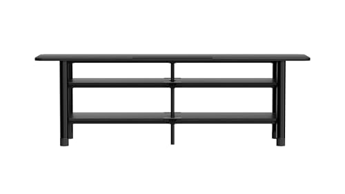 Image of Samsung QN55S85FAFXZA 55 inch OLED HDR 4K Smart TV with an ErgoAV ERTFL1-01B 60 inch FlexFold Frame TV Stand with Shelves (2025)