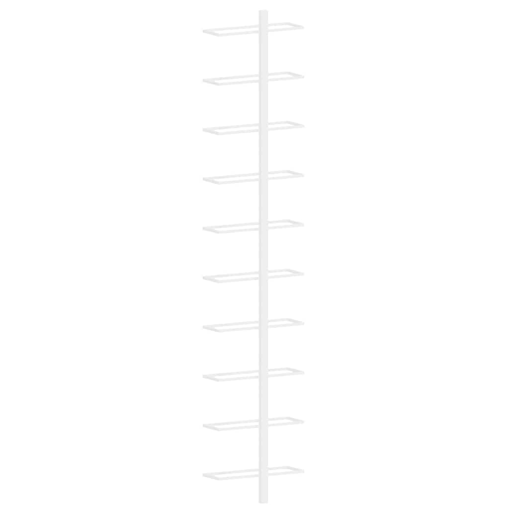 Wand-Weinregal Metall Weiß 2 Stück 10 Flaschen Flaschenregal für Küche Speisekammer Barregal Weinaufbewahrung Organizer Lagerung modernes Design