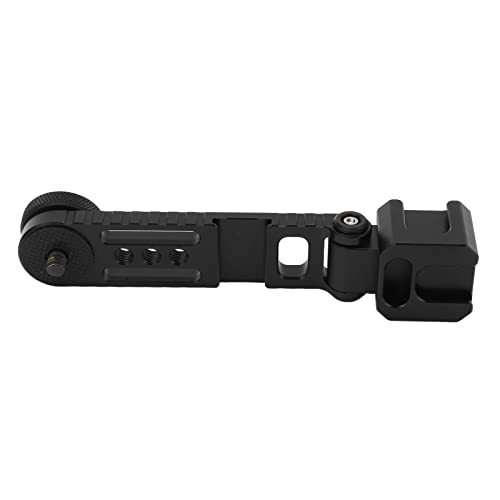 Image of Triple Cold Shoe Bracket, Phone Mount Exten Bar, 180 y Mount Plate with 1 /4 Inch S Holes, C lizer Accessory for DSLR Cs and Video Equipment