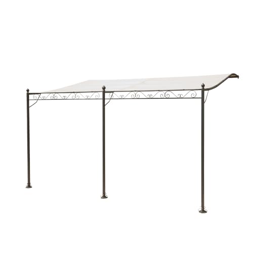Tonnelle adossée Beige 4 x 3 m Noir