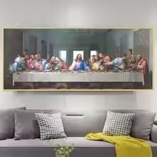Reproducción de pintura famosa en lienzo de alta calidad artística, formato estilizado de 40x100cm