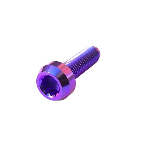 Compatible With 6Pcs Titanium BBS Split Rim Bolts M7*24 Mm 12 Point Hea D Screw Ti6Al4V Two-Piece Three Pieces Wheel Hub Ti Fastener(Blue Puple,M7x24)