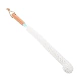 TEHAUX Cepillo Limpiador de Botellas Flexible de 46 Cm Mango de Bambú Natural y Esponja para Decantadores de Vino, Vasos y Cristalería, Estropajo Largo para Limpieza Profunda en Cocina
