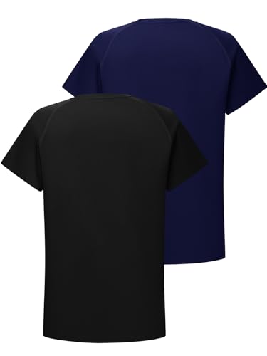 Image of DEVOROPA Youth Boys Compression Shirt Long /Short Sleeve Football Baseball Undershirt Quick Dry Kids Sports Baselayer Crewneck