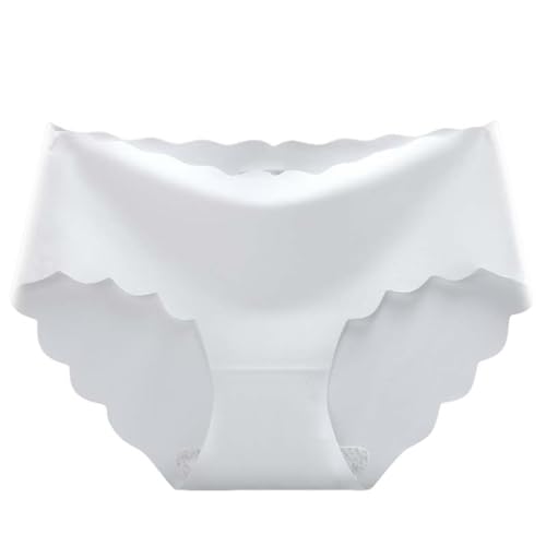 Bragas Mujer Algodon Bragas Postparto Bragas Transpirables sin para Mujer, Ropa Interior elástica de Seda de Hielo, Bragas de Bikini, Ropa Interior, Tangas Algodon Bragas Algodón (White, 38-48 KG)