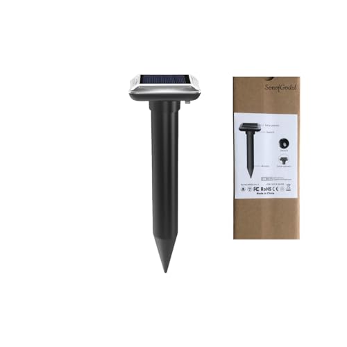 SonofGodzl動物撃退器猫よけ 超音波 太陽光で充電するヘビ・モグラ駆除器で、充電式のバッテリー付きです。穴に差し込むだけで使えます。昼間に太陽光で充電し、自動的に作動し、4〜5 時間で急速充電して 3〜4 日間使用できます。多くの場所に適用できます