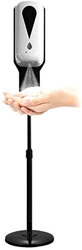 Auto Touchless Hand Sanitizer Dispenser & Edelstahl Boden Steht Station Kit mit justierbarem Standplatz, Seifenspender Mist mit Ständer for