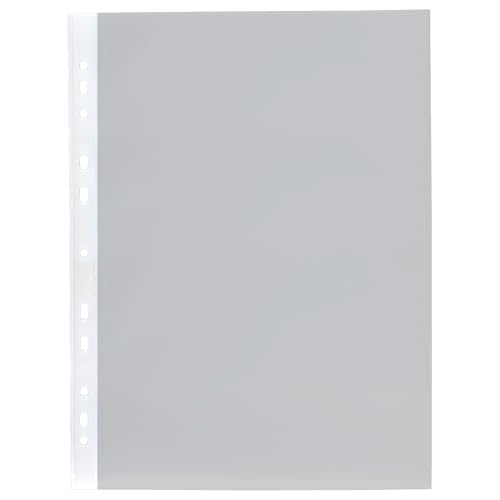 Idena 90373-50 Stück Klarsichthüllen A4 glasklar, Prospekthüllen aus Kunststoff 60µ, dokumentenecht, Klarsichtfolien mit Universallochung
