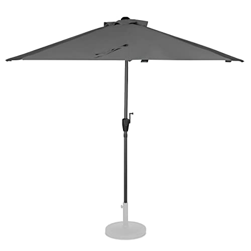 VONROC Parasol déporté Magione - Premium 270x135cm - Parasol de Balcon - Demi-Rond Gris - Installation Facile - Protection UPF 50+ - Housse Incluse