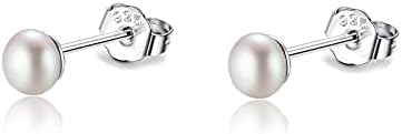 3 paia di orecchini a lobo spessi in argento sterling con retro
