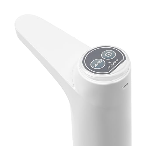 Elektrische Wasserflaschenpumpe, Tragbar und Wiederaufladbar, Automatischer Wasserspender für Zuhause, Büro, Küche und Camping (Weiß)