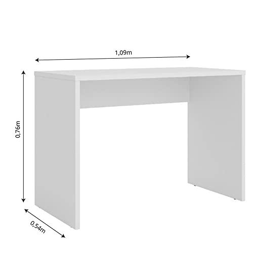 Conjunto Completo de Escritório Presence Escrivaninha Branco e Estante