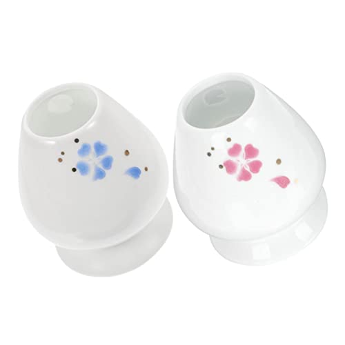 Ciieeo 2pcs Style Ceramic Whisk Holder Portable Whisk Stand for Tea Ceremony Decorative Colors Essential Tool for Experience