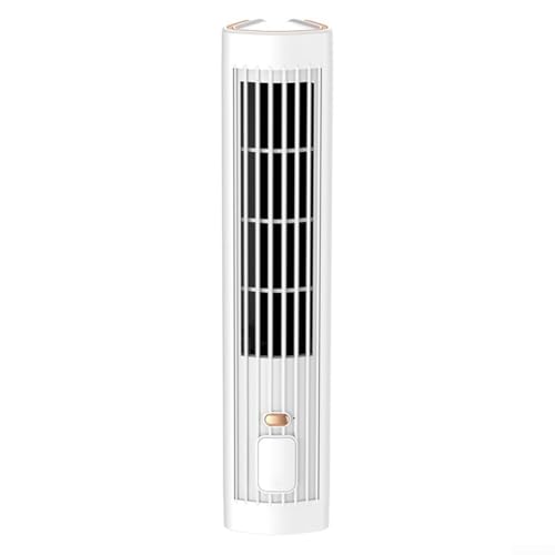 Ventilador de torre sin aspas, ventilador de escritorio portátil silencioso con 3 velocidades, modos de colocación dual para dormitorio, oficina, estudio, ventilador de refrigeración USB ligero