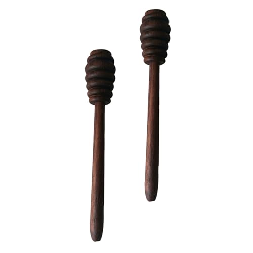 BEBEMOKO 2pcs Honey Dipper Sticks Natural Walnut Honey Stirrer for