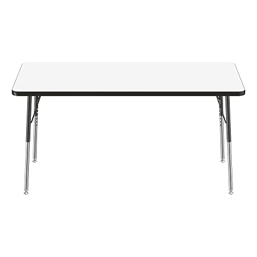 Image of Learniture Adjustable Height Dry-Erase Classroom Activity Table for School and Home, Rectangular Activity Table with Whiteboard Top, 30 inch L x 60 inch W x 30 inch H, White