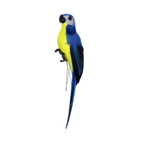 Sharplace Simulationspapagei Statue hängende Kunstsammlung lebensechter Kunstwerk Vogel Skulptur Tierfigur für Außenterrasse, Garten, Blau 25 cm
