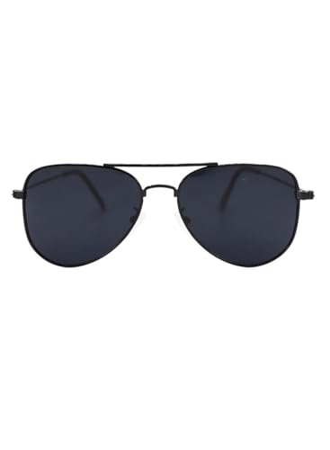 CACIFE BRAND Óculos de Sol Aviador, Armação Metal Preto, Lentes U...